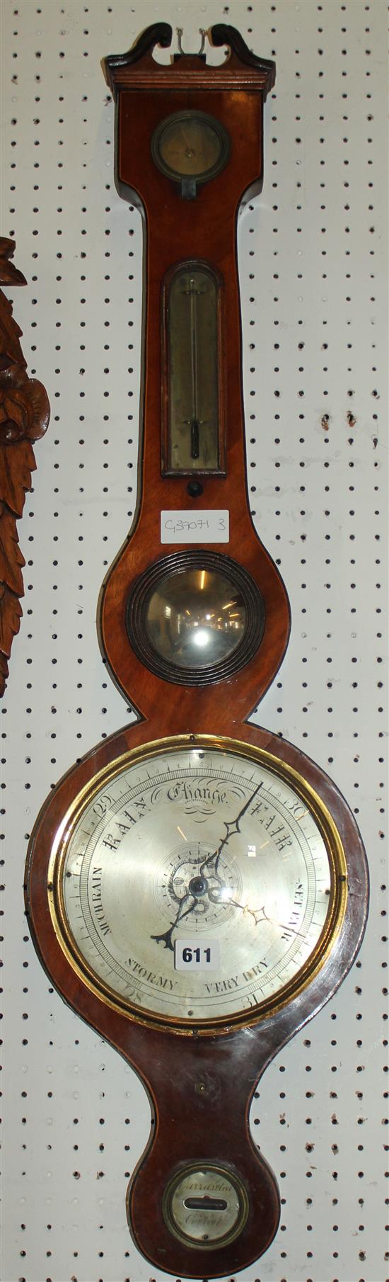 Mahogany banjo  barometer